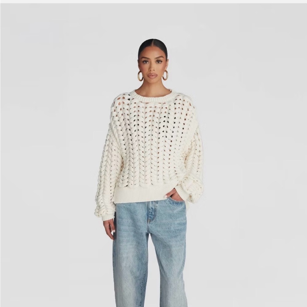 KBB by KAHLANA Women's Pullover Sweater 'The Chunky Knit Crew'